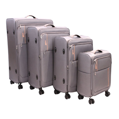 Condotti Apollo 4 Piece Suitcase Set – Black & Charcoal - 22” 24” 28” 32” Spinner Luggage