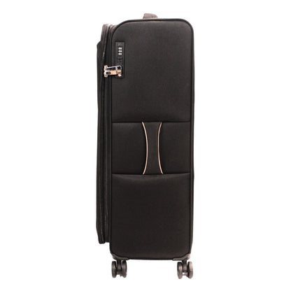 Condotti Apollo 4 Piece Suitcase Set – Black & Charcoal - 22” 24” 28” 32” Spinner Luggage