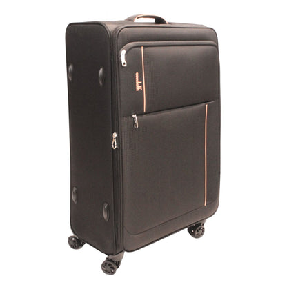 Condotti Apollo 4 Piece Suitcase Set – Black & Charcoal - 22” 24” 28” 32” Spinner Luggage