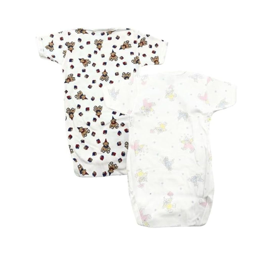 Junior Joy Printed Baby Bodysuits, 100% Combed Cotton, Pack of 2,Various Size