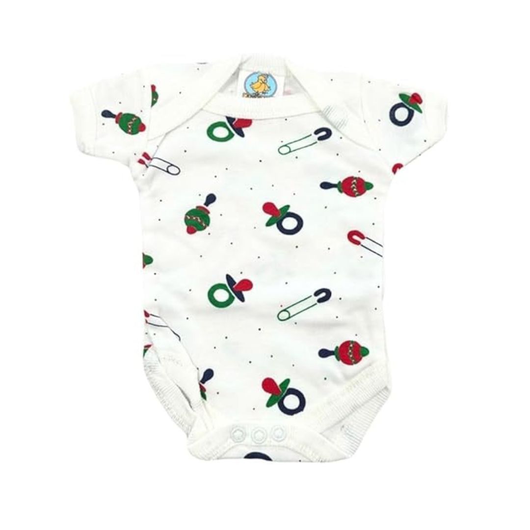 Junior Joy Printed Baby Bodysuits, 100% Combed Cotton, Pack of 2,Various Size