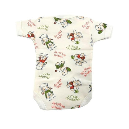 Junior Joy Premature Printed Baby Bodysuits, Cream Colour, 100% Combed Cotton, Short Sleeves, Machine Washable, Pack of 2