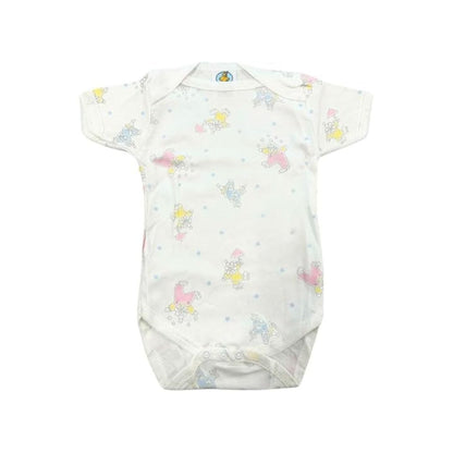 Junior Joy Baby Bodysuits – 3 Pack Printed Cotton for Premature Babies | Short Sleeve, Envelope Neck, Easy Nappy Change