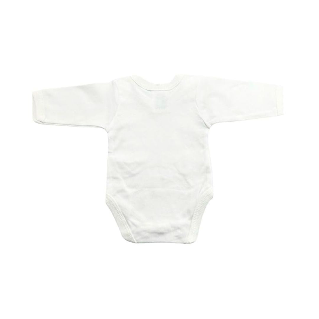 Junior Joy Baby Bodysuits – 2 Pack White, Long Sleeve, Envelope Neck, Super Soft Cotton, Various Size