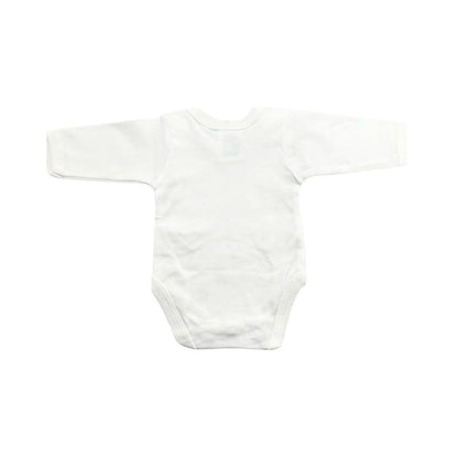 Junior Joy Baby Bodysuits – 2 Pack White, Long Sleeve, Envelope Neck, Super Soft Cotton, Various Size
