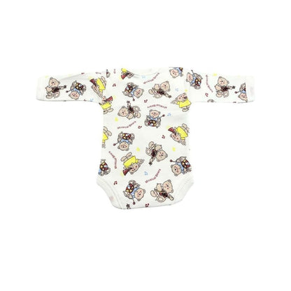 Junior Joy Baby Bodysuits – 2 Pack White Printed for Premature Babies | Long Sleeve, Various Design