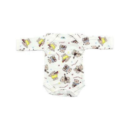 Junior Joy Baby Bodysuits – 2 Pack White Printed for Premature Babies | Long Sleeve, Various Design