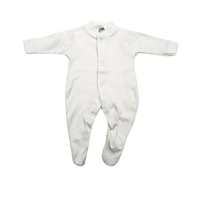 Junior Joy 3-6 Months Baby Sleepsuit White, 100% Combed Cotton, Super Soft, Durable, Pack of 1