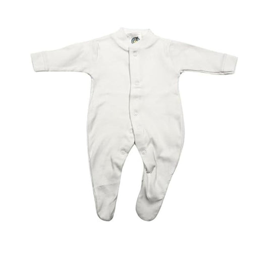 Junior Joy 3-6 Months Baby Sleepsuit White, 100% Combed Cotton, Super Soft, Durable, Pack of 1