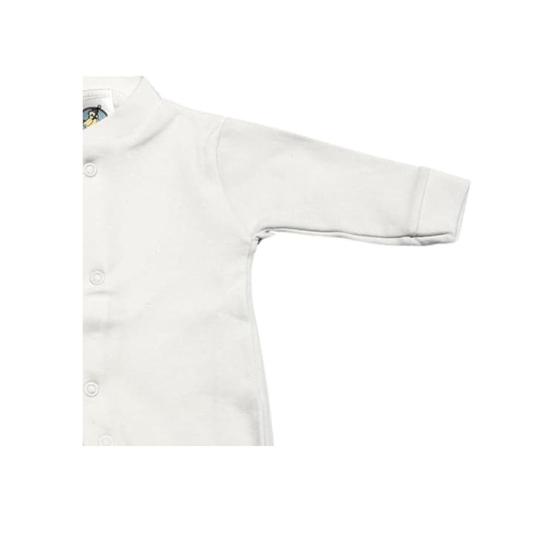 Junior Joy 3-6 Months Baby Sleepsuit White, 100% Combed Cotton, Super Soft, Durable, Pack of 1