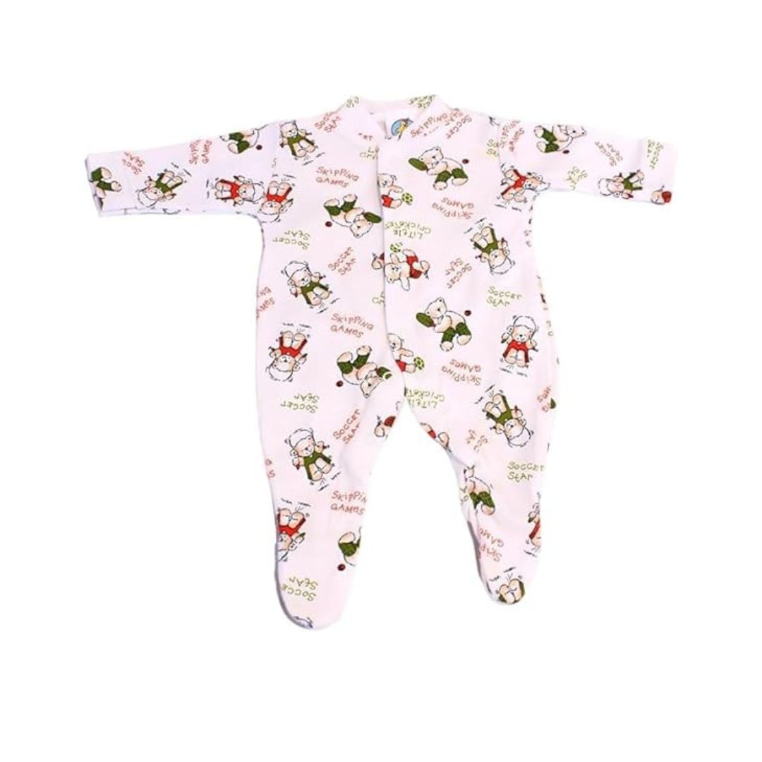 Junior Joy Baby Sleep Suit – 1 Pack Printed for Premature Babies | 100% Combed Cotton, Various Design