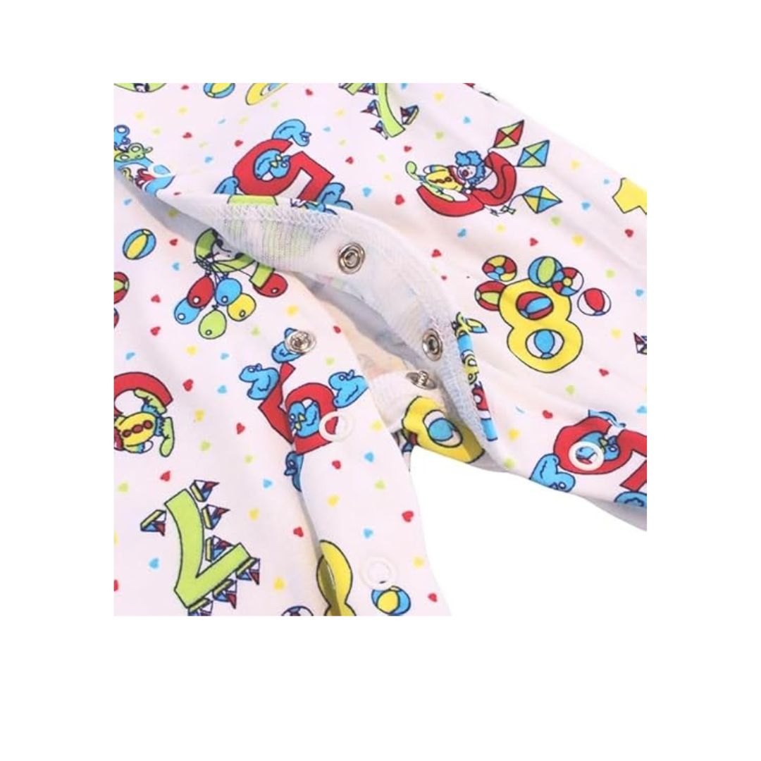 Junior Joy Baby Sleep Suit – 1 Pack Printed for Premature Babies | 100% Combed Cotton, Various Design