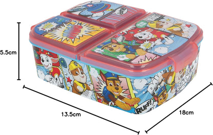 Stor Paw Patrol Kids 3 Compartment Sandwich Lunch Box – Durable BPA Free Lunchbox with Premium Design