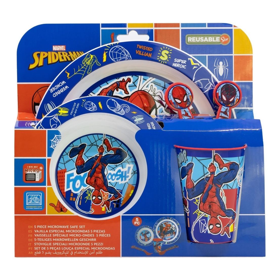 Stor Spiderman Mob Rules 5 Piece Kids Dinner Set