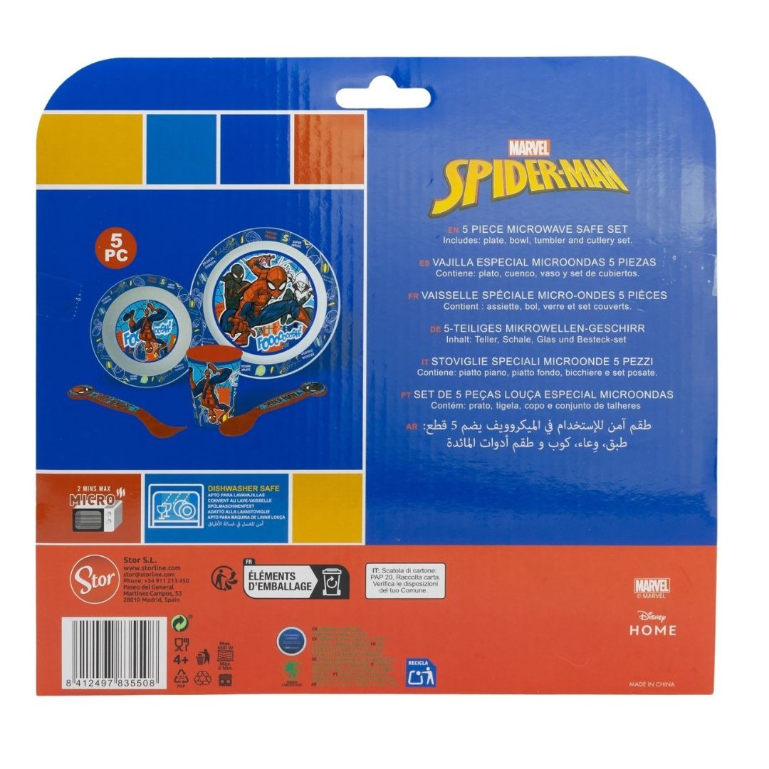 Stor Spiderman Mob Rules 5 Piece Kids Dinner Set