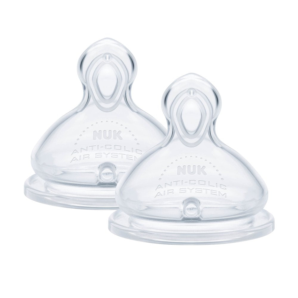 NUK First Choice Baby Bottle Teats | Anti Colic Feeding Bottle Teats | Silicone | Small | 2 Count