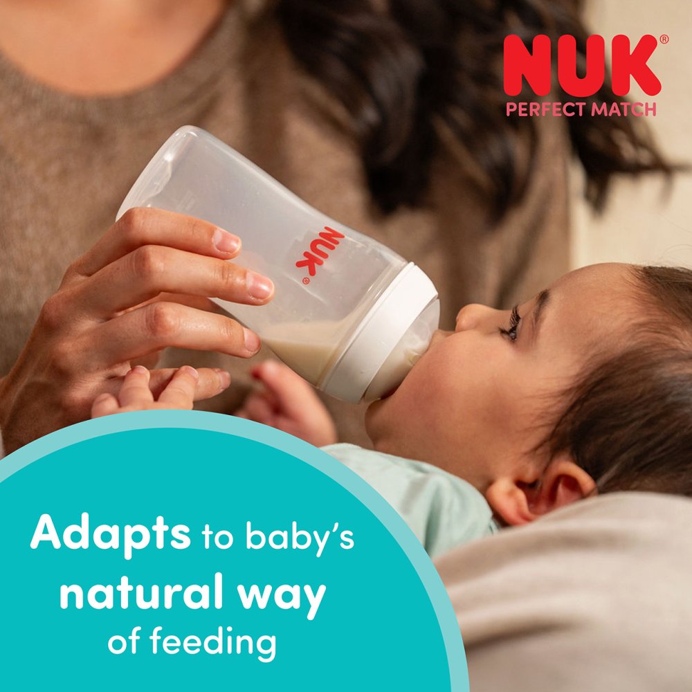 NUK Perfect Match Baby Bottle Teats – Silicone Anti-Colic Feeding Teats Small Flow (2 Pack)