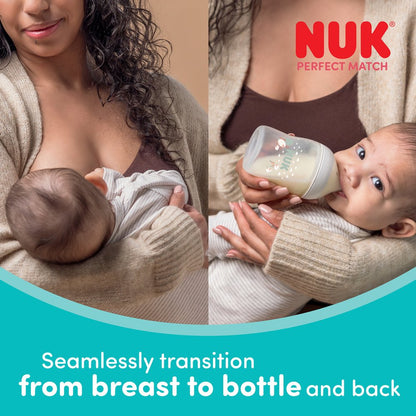 NUK Perfect Match Baby Bottle Teats – Silicone Anti-Colic Feeding Teats Small Flow (2 Pack)