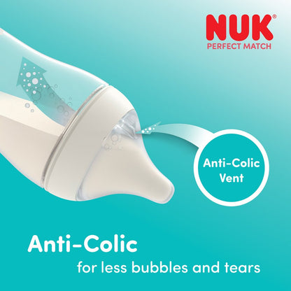 NUK Perfect Match Baby Bottle Teats – Silicone Anti-Colic Feeding Teats Small Flow (2 Pack)