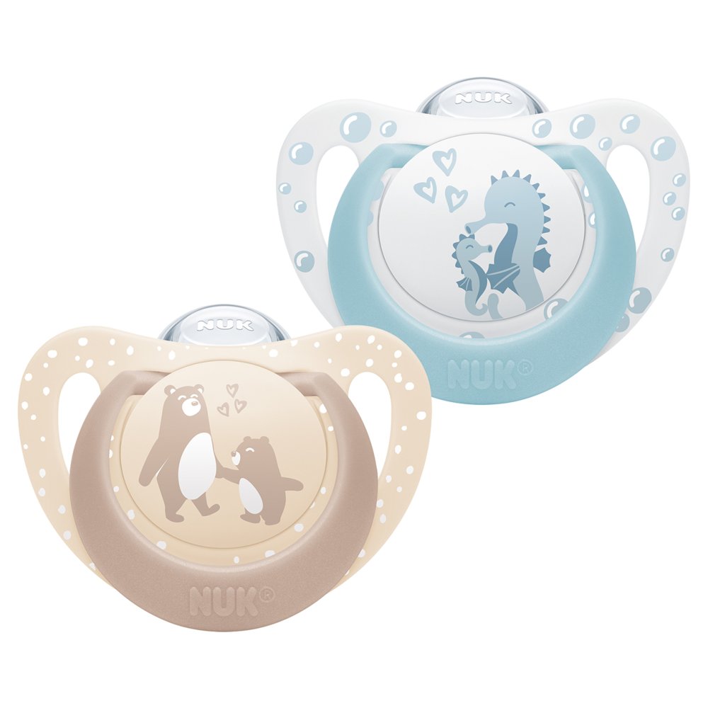 NUK First Choice Baby Dummies 0–6 Months – Orthodontic Silicone Soothers (2 Pack)