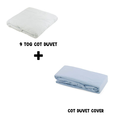 Junior Joy Baby Cot Duvet Set (9 TOG & 4.5 TOG) + 100% Cotton Duvet Cover – Soft, Breathable, Machine Washable – Multiple Colors (Cot Size 100x120cm)