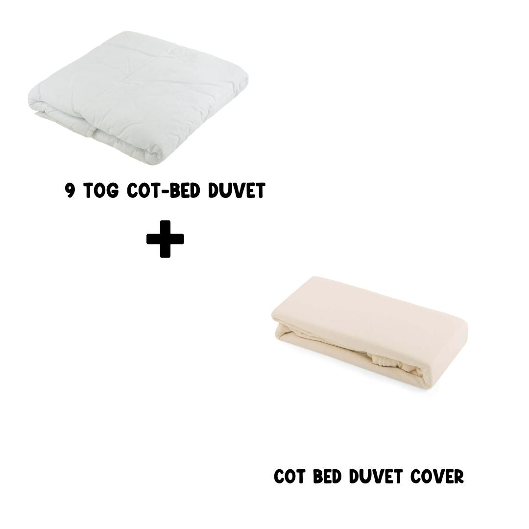Junior Joy Baby Cot Bed Duvet Set (9 TOG & 4.5 TOG) + 100% Cotton Duvet Cover – Soft, Breathable, Machine Washable – Multiple Colors (Cot Bed Size 120x150cm)