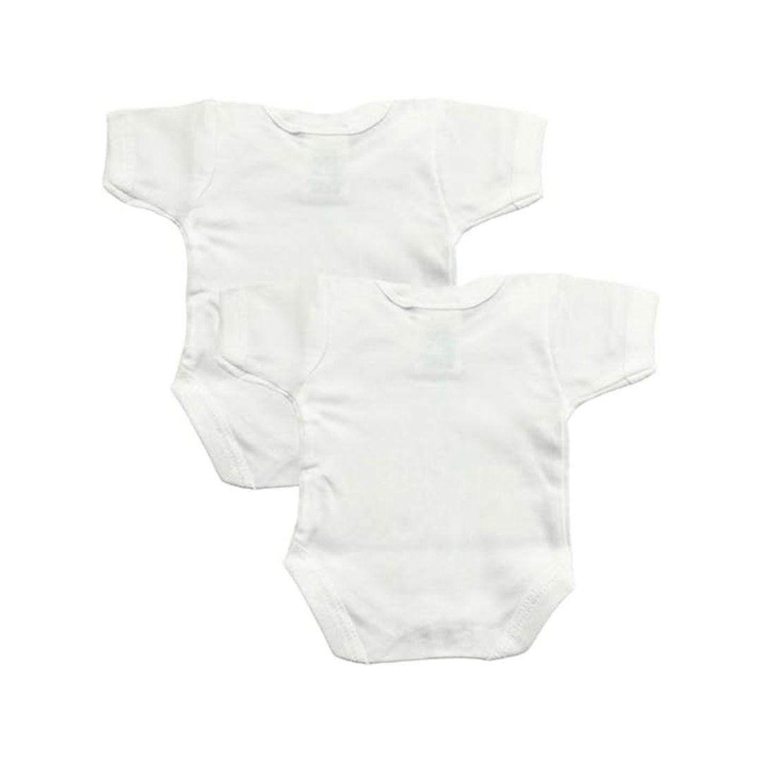 Junior Joy Baby Bodysuits, 100% Combed Cotton, Super Soft, Short Sleeves, Pack of 2