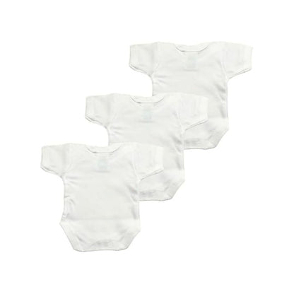 Junior Joy Baby Bodysuits, 100% Combed Cotton, Super Soft, Short Sleeves, Envelope Neck, Pack of 3