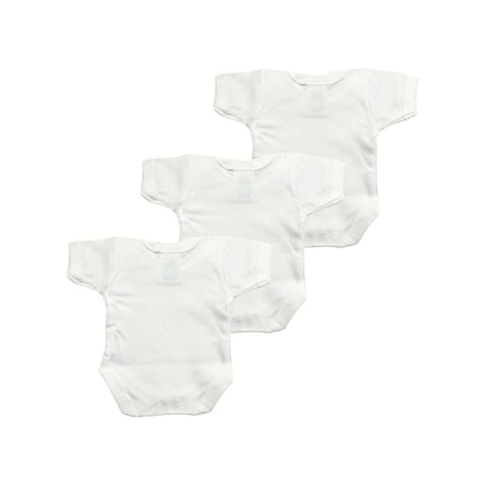 Junior Joy Baby Bodysuits, 100% Combed Cotton, Super Soft, Short Sleeves, Envelope Neck, Pack of 3