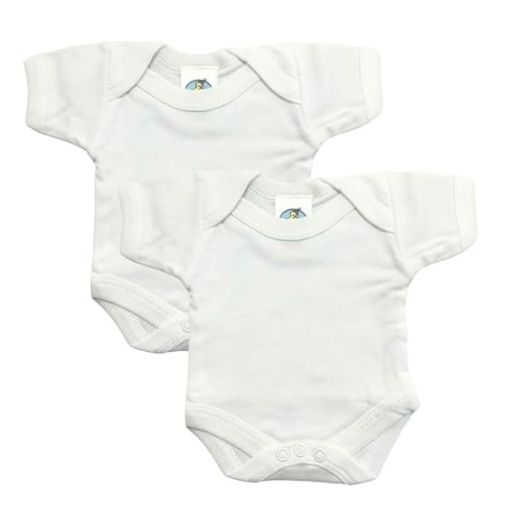Junior Joy Baby Bodysuits, 100% Combed Cotton, Super Soft, Short Sleeves, Pack of 2