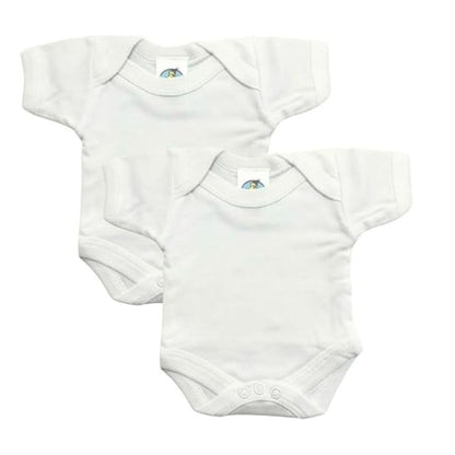 Junior Joy Baby Bodysuits, 100% Combed Cotton, Super Soft, Short Sleeves, Pack of 2
