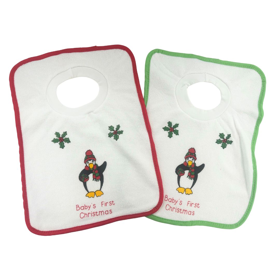 Junior Joy Baby Pullover Bibs, Pack of Soft Absorbent Cloth Feeding Bibs,2 Pack