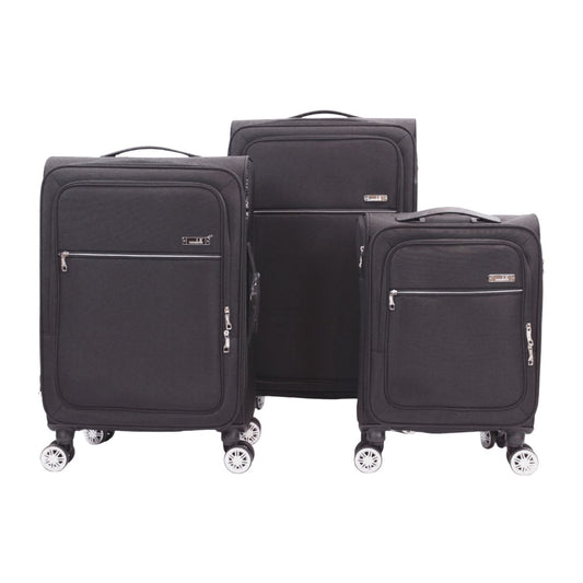 Condotti Casimir Lightweight Soft Suitcase with TSA Lock - Black