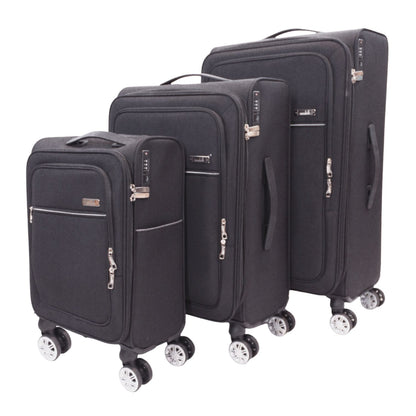 Condotti Casimir Lightweight Soft Suitcase with TSA Lock - Black
