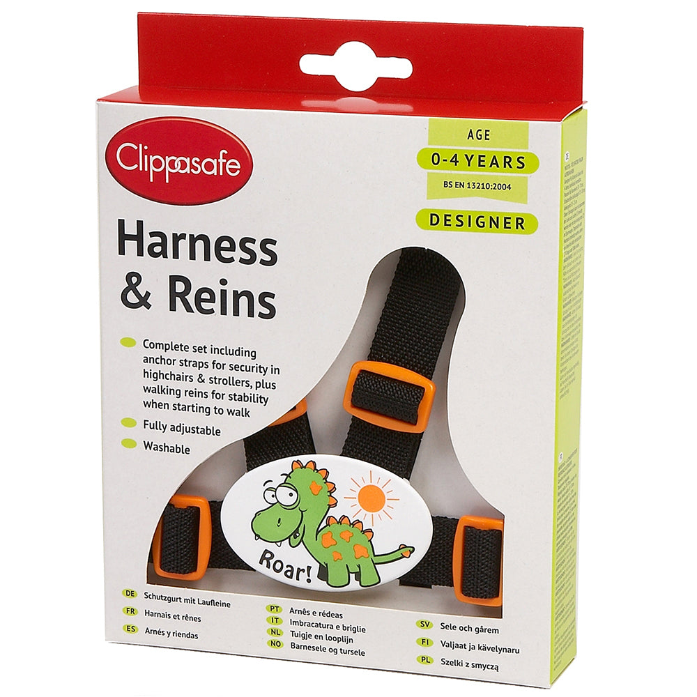 Clippasafe Designer "Dinosaur" Harness & Reins (with Anchor Straps)