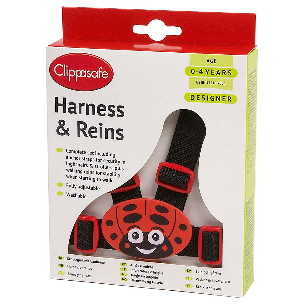 Clippasafe Designer "Ladybird" Harness & Reins (with Anchor Straps)
