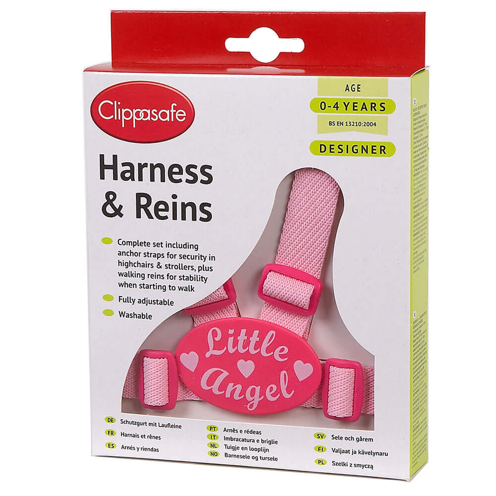 Clippasafe Designer "Little Angel" Harness & Reins (with Anchor Straps)