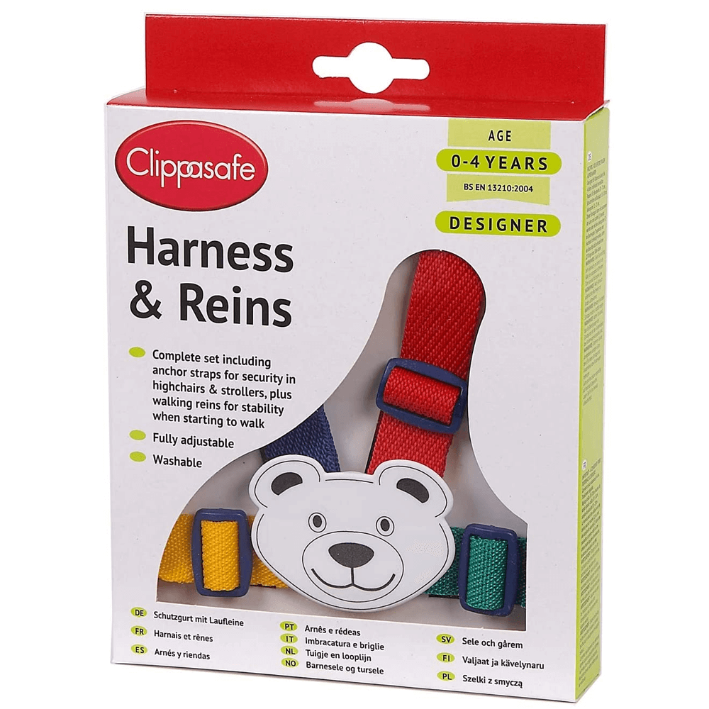 Clippasafe Designer "Teddy" Harness & Reins (with Anchor Straps)