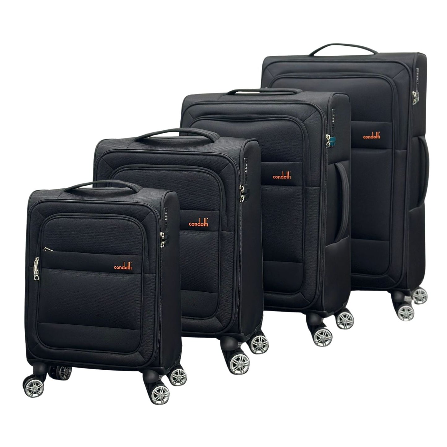 Condotti Triton 4 Piece Suitcase Set – 22” 24” 28” 32” Hardwearing Spinner Luggage