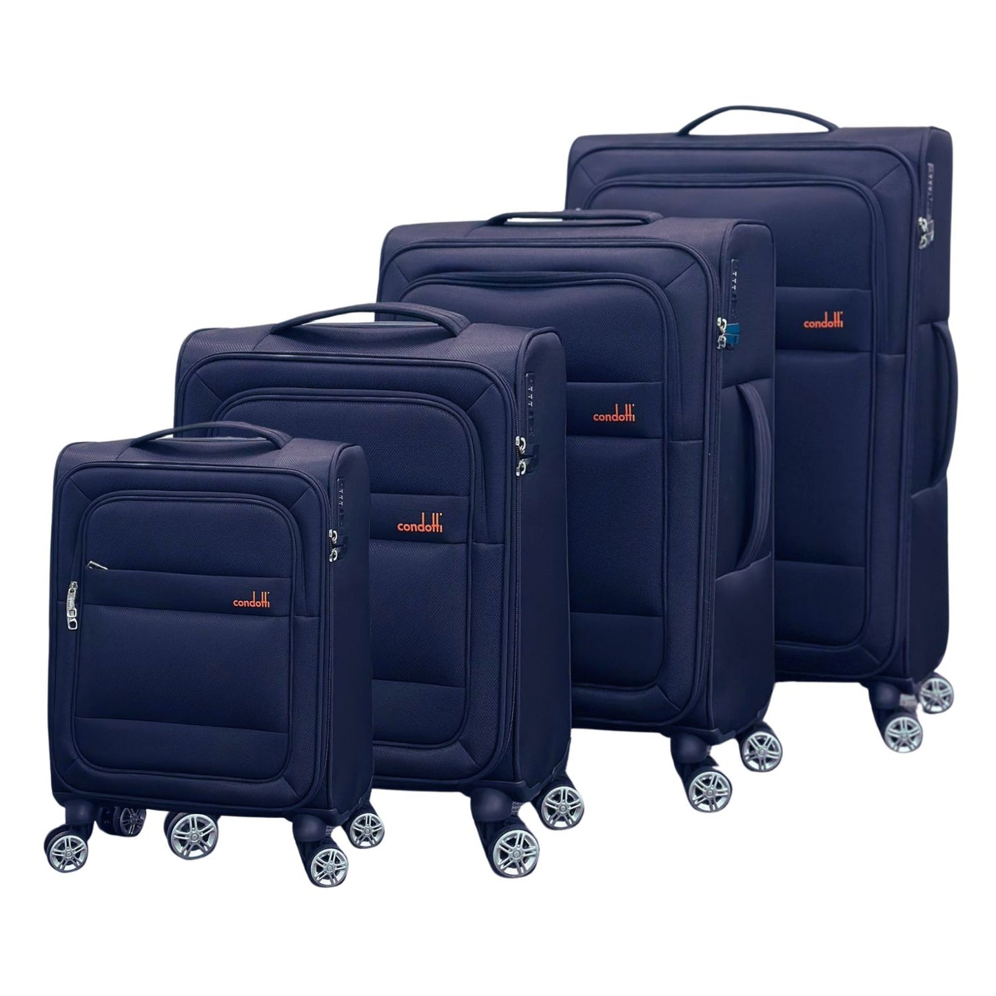 Condotti Triton 4 Piece Suitcase Set – 22” 24” 28” 32” Hardwearing Spinner Luggage