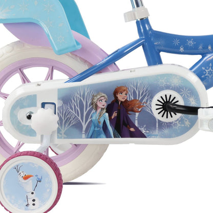Frozen 12" Kids Bike with Stabilisers, Front Basket & Doll Carrier