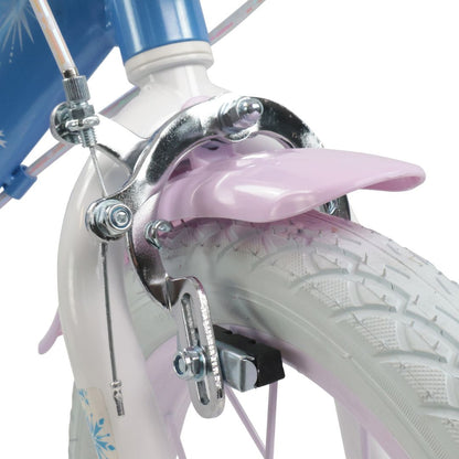 Disney Frozen 14" Kids Bike with Stabilisers, Front Basket & Doll Carrier – Blue