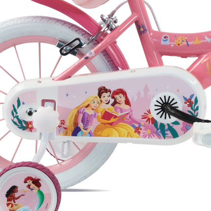 Disney Princess 14" Girls Bike with Stabilisers, Front Basket & Doll Carrier