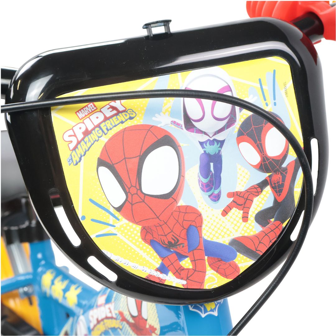Spidey and His Amazing Friends 12" Kids Bike with Stabilisers & Front Shield