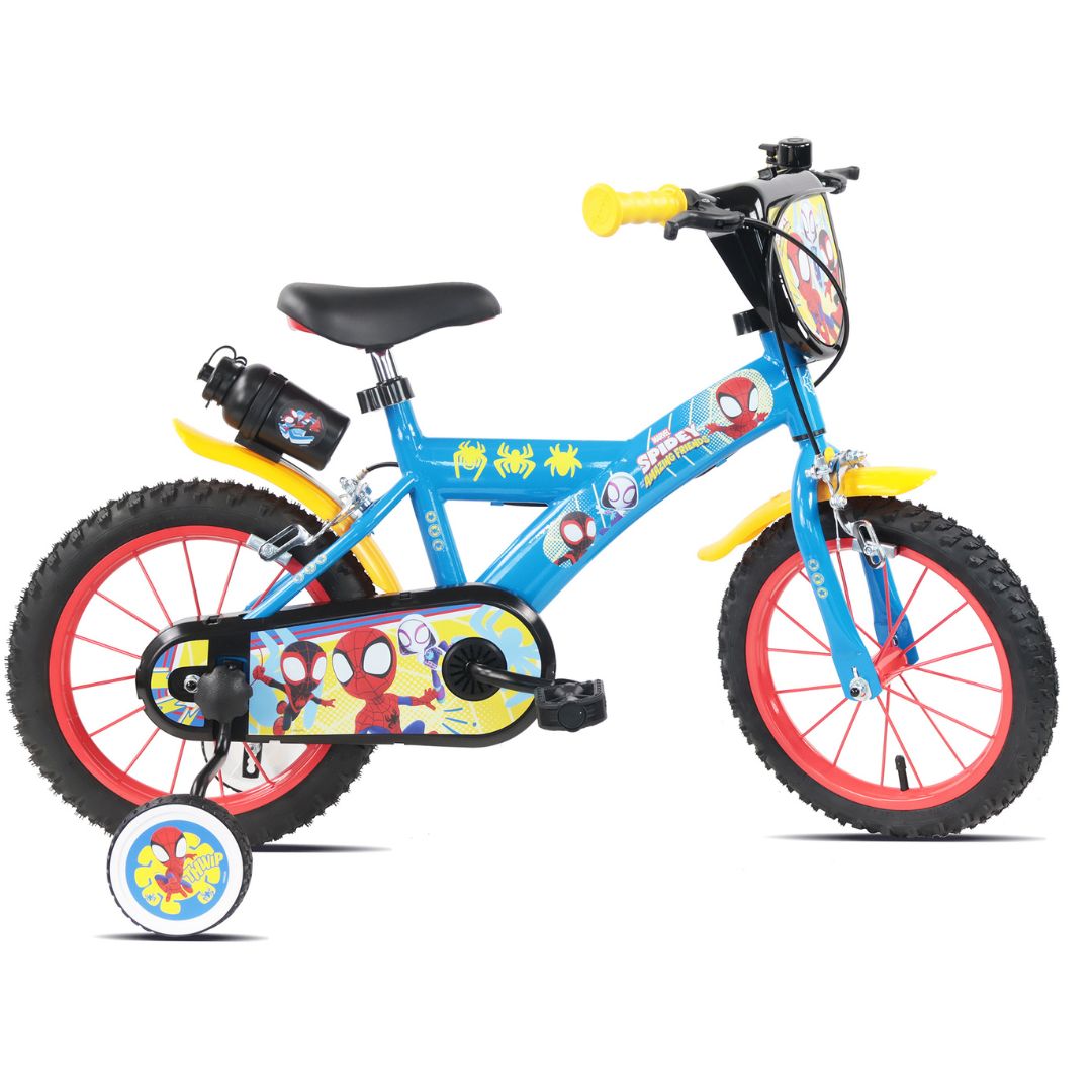 Spidey and His Amazing Friends 14" Kids Bike with Stabilisers, Water Bottle & Bell