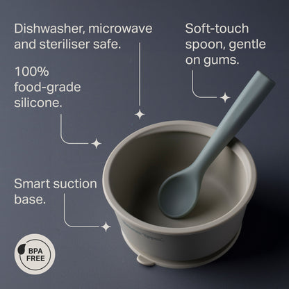 Tommee Tippee EasiStick Silicone Suction Bowl and Spoon