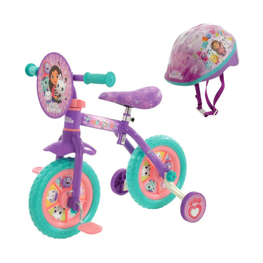 Gabby's Dollhouse 2-in-1 10" Training Bike and Helmet Bundle