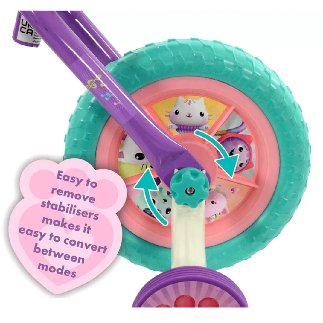 Gabby's Dollhouse 2-in-1 10" Training Bike and Helmet Bundle