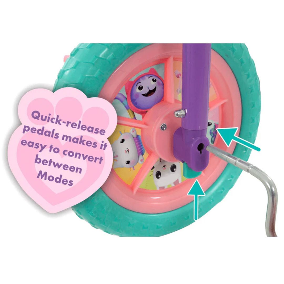 Gabby's Dollhouse 2-in-1 10" Training Bike and Helmet Bundle