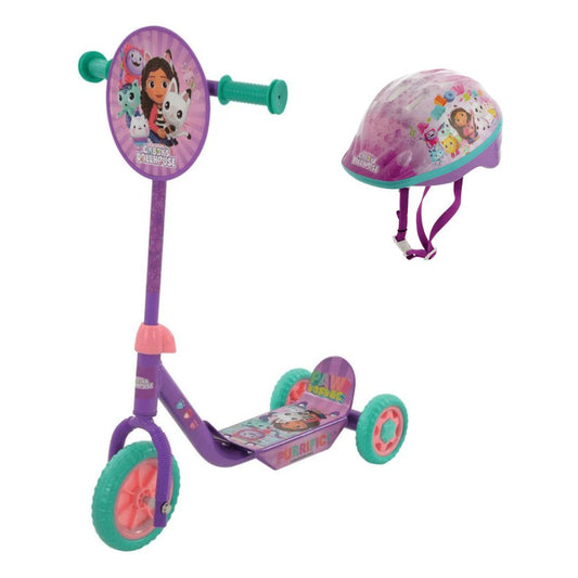 Gabby's Dollhouse Tri Scooter and Helmet Bundle